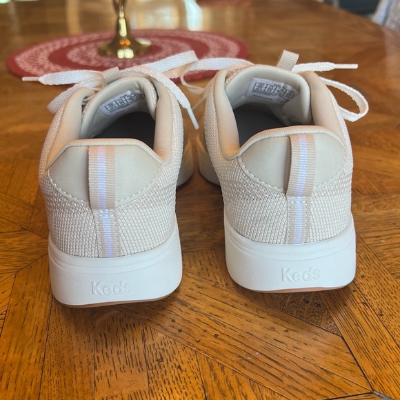 Keds BlissWalk Sneaker Womens US 6W Beige Knitted Lace Up Athletic Shoes - Picture 4 of 11